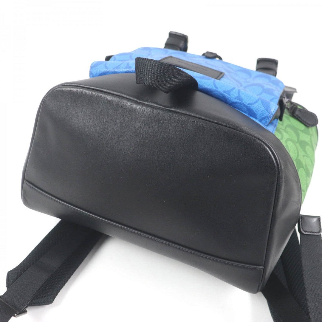 COACH Backpack C9837 Main: Leather multicolor Track Backpack In Blocked Signature Canvas mens Used Authentic