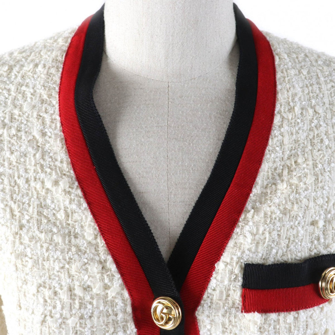 GUCCI one piece 551562 Outer material: 84% cotton, Outer material: 14% rayon, Outer material: 2% nylon, Part: 50% cotton, Part: 50% rayon off white Women 36 Used Authentic