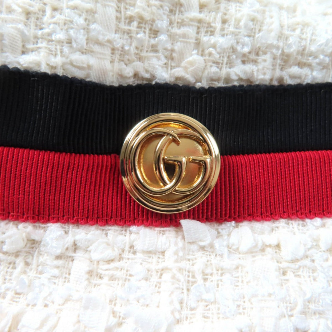 GUCCI one piece 551562 Outer material: 84% cotton, Outer material: 14% rayon, Outer material: 2% nylon, Part: 50% cotton, Part: 50% rayon off white Women 36 Used Authentic