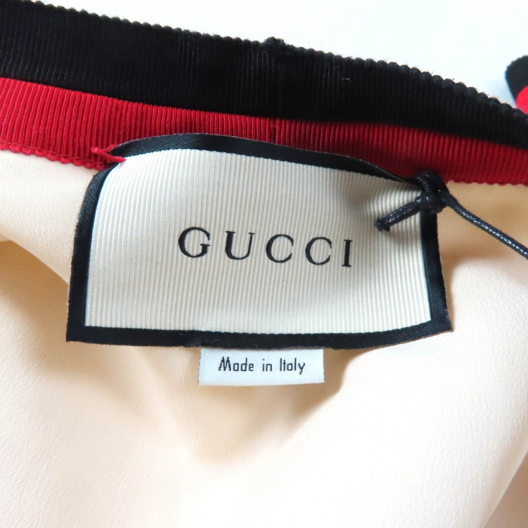 GUCCI one piece 551562 Outer material: 84% cotton, Outer material: 14% rayon, Outer material: 2% nylon, Part: 50% cotton, Part: 50% rayon off white Women 36 Used Authentic