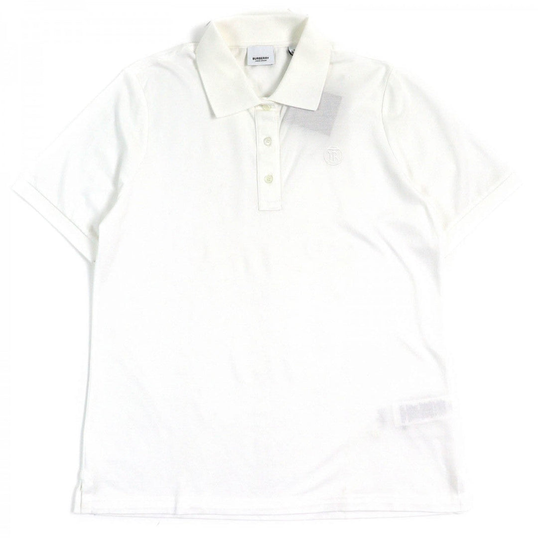 BURBERRY Short sleeve polo shirt 8049382 Main: 100% cotton, some parts: 97% cotton, some parts: 3% elastane white Women L Used Authentic