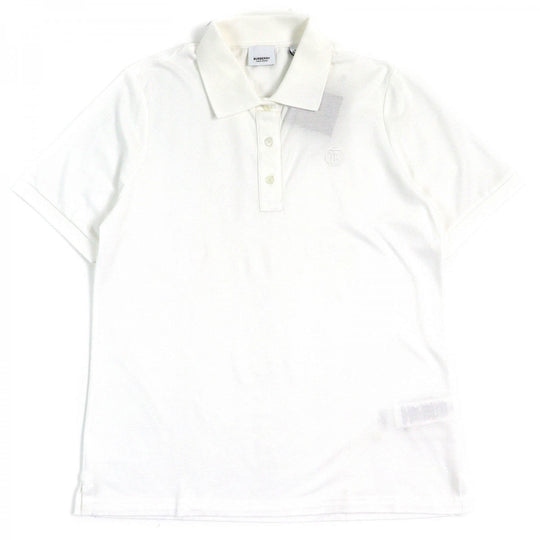 BURBERRY Short sleeve polo shirt 8049382 Main: 100% cotton, some parts: 97% cotton, some parts: 3% elastane white Women L Used Authentic