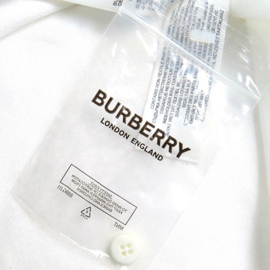 BURBERRY Short sleeve polo shirt 8049382 Main: 100% cotton, some parts: 97% cotton, some parts: 3% elastane white Women L Used Authentic