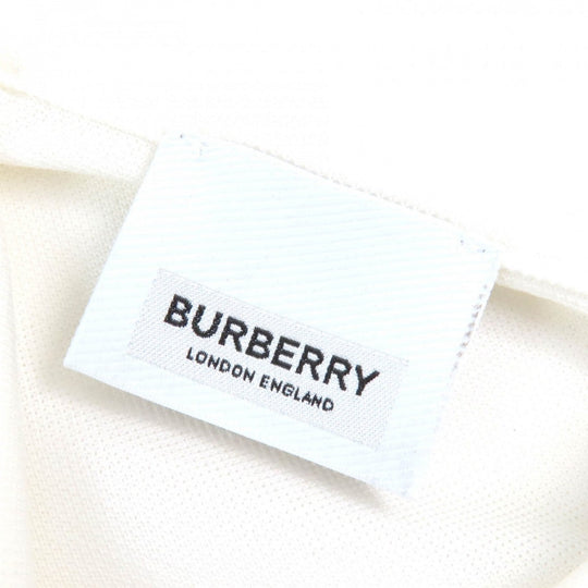 BURBERRY Short sleeve polo shirt 8049382 Main: 100% cotton, some parts: 97% cotton, some parts: 3% elastane white Women L Used Authentic