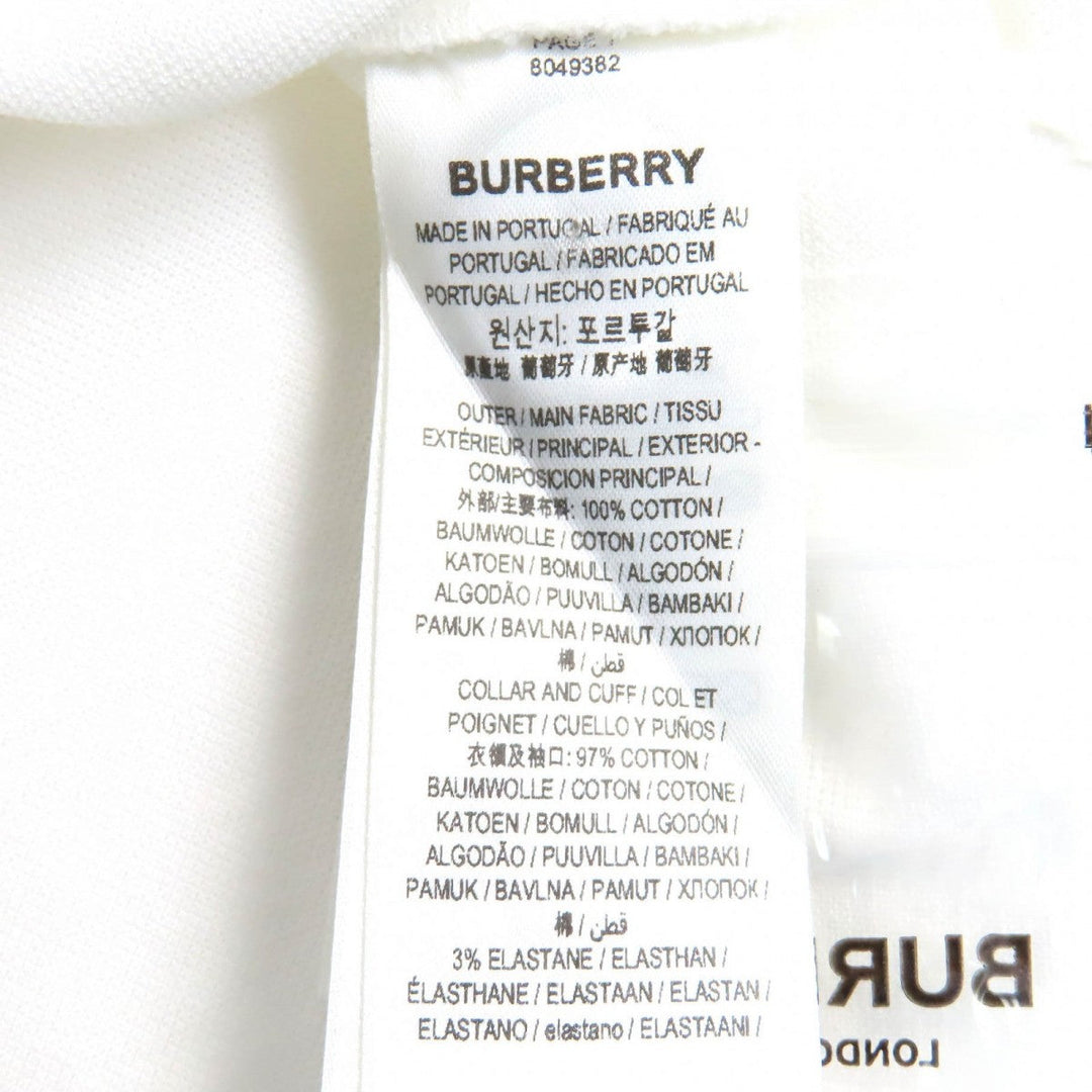 BURBERRY Short sleeve polo shirt 8049382 Main: 100% cotton, some parts: 97% cotton, some parts: 3% elastane white Women L Used Authentic