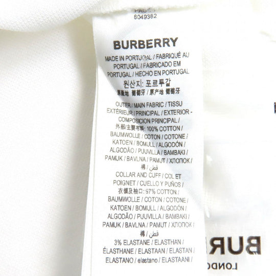 BURBERRY Short sleeve polo shirt 8049382 Main: 100% cotton, some parts: 97% cotton, some parts: 3% elastane white Women L Used Authentic