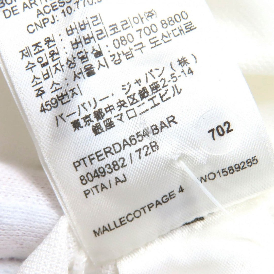 BURBERRY Short sleeve polo shirt 8049382 Main: 100% cotton, some parts: 97% cotton, some parts: 3% elastane white Women L Used Authentic