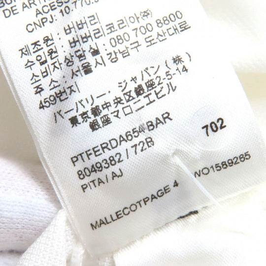 BURBERRY Short sleeve polo shirt 8049382 Main: 100% cotton, some parts: 97% cotton, some parts: 3% elastane white Women L Used Authentic