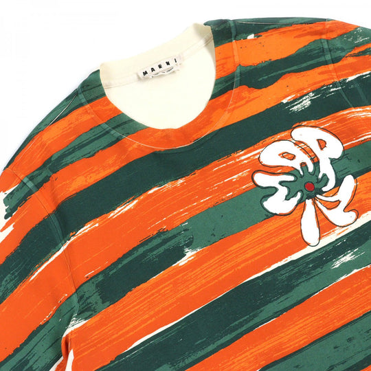MARNI Short sleeve T-shirt HUMU0222P0 Main: 100% cotton, Part: 100% cotton Ivory Orange Green mens 48 Used Authentic