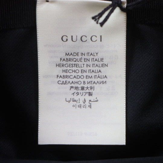 GUCCI hat 627115 Outer: 100% nylon, Lining: 100% cotton, Part: 50% rayon, Part: 50% cotton, Leather part: cowhide Orange black Off The Grid mens M Used Authentic