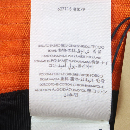 GUCCI hat 627115 Outer: 100% nylon, Lining: 100% cotton, Part: 50% rayon, Part: 50% cotton, Leather part: cowhide Orange black Off The Grid mens M Used Authentic