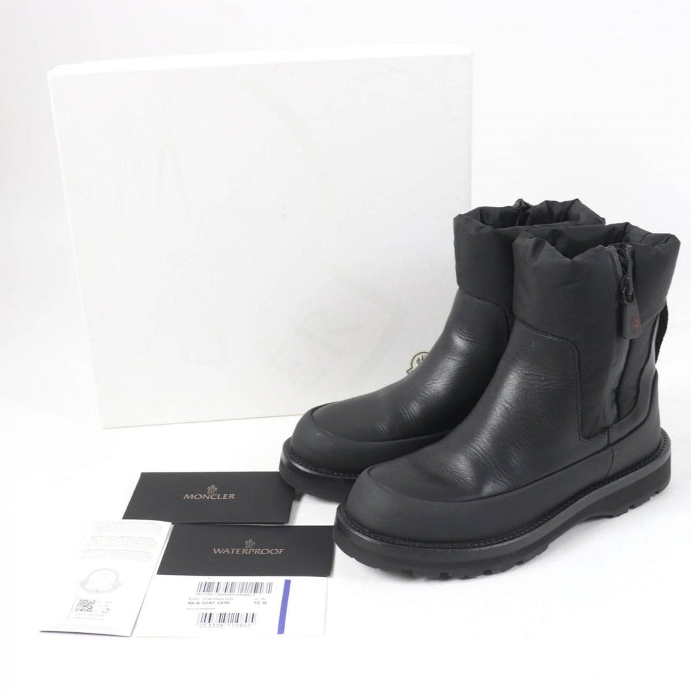 MONCLER boots leather black RAIN DONT CARE 36