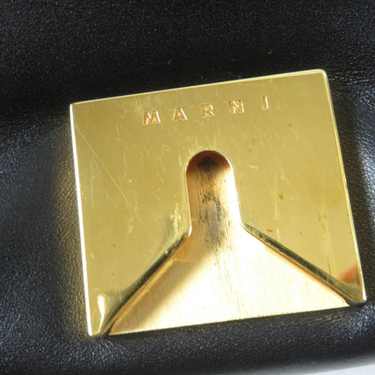 MARNI Shoulder Bag BMMP0130U1 Main: Leather black PRISMA puffer Women Used Authentic