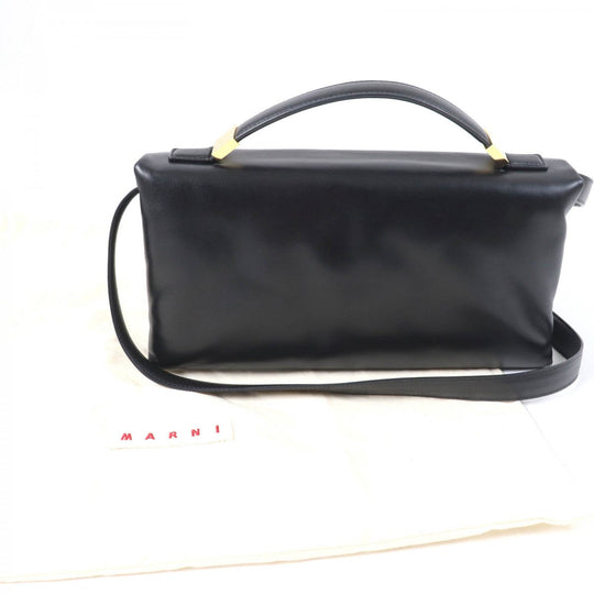 MARNI Shoulder Bag BMMP0130U1 Main: Leather black PRISMA puffer Women Used Authentic