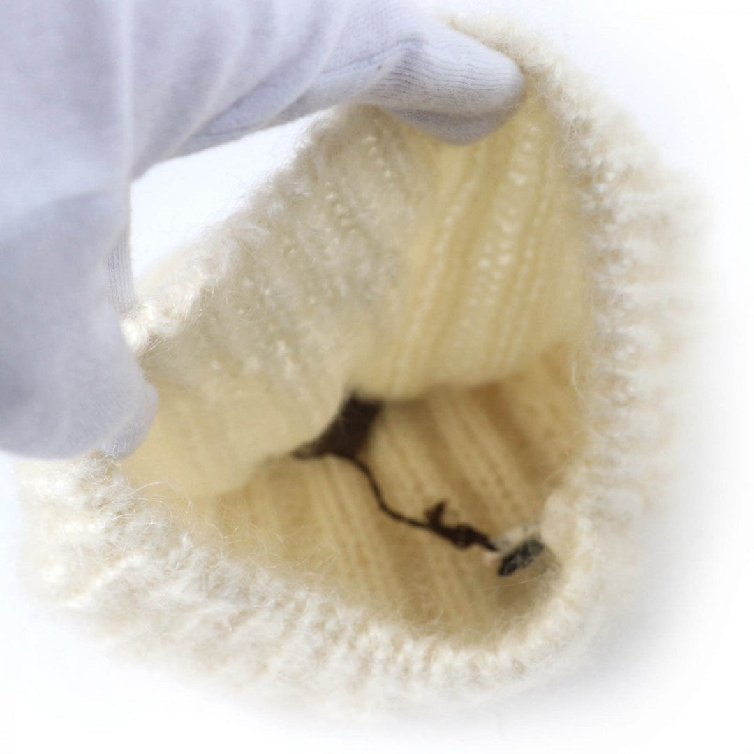 GUCCI Knit cap 331985 Main: 70% mohair, Main: 30% silk, Part: metal Ivory Women L Used Authentic
