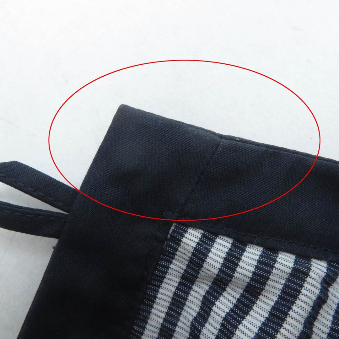 HERMES one piece cotton Navy white 34