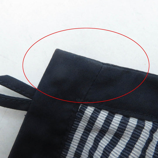 HERMES one piece cotton Navy white 34