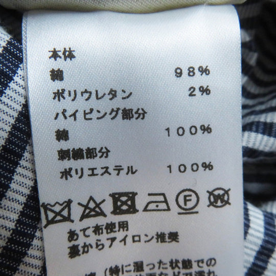 HERMES one piece cotton Navy white 34