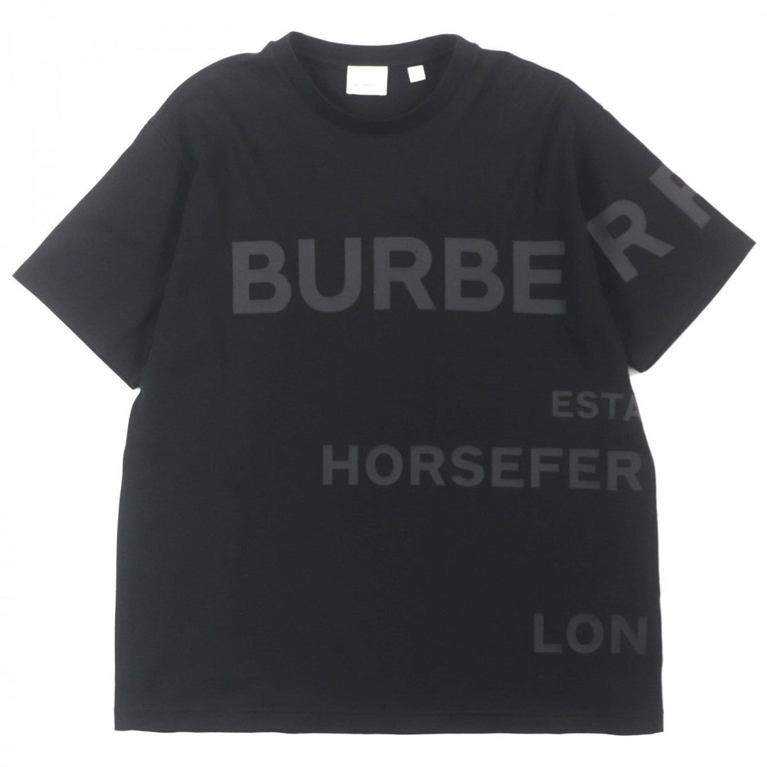 BURBERRY Short sleeve T-shirt 8032299 Main: 100% cotton, some parts: 97% cotton, some parts: 3% elastane black Horse ferry print mens XS Used Authentic