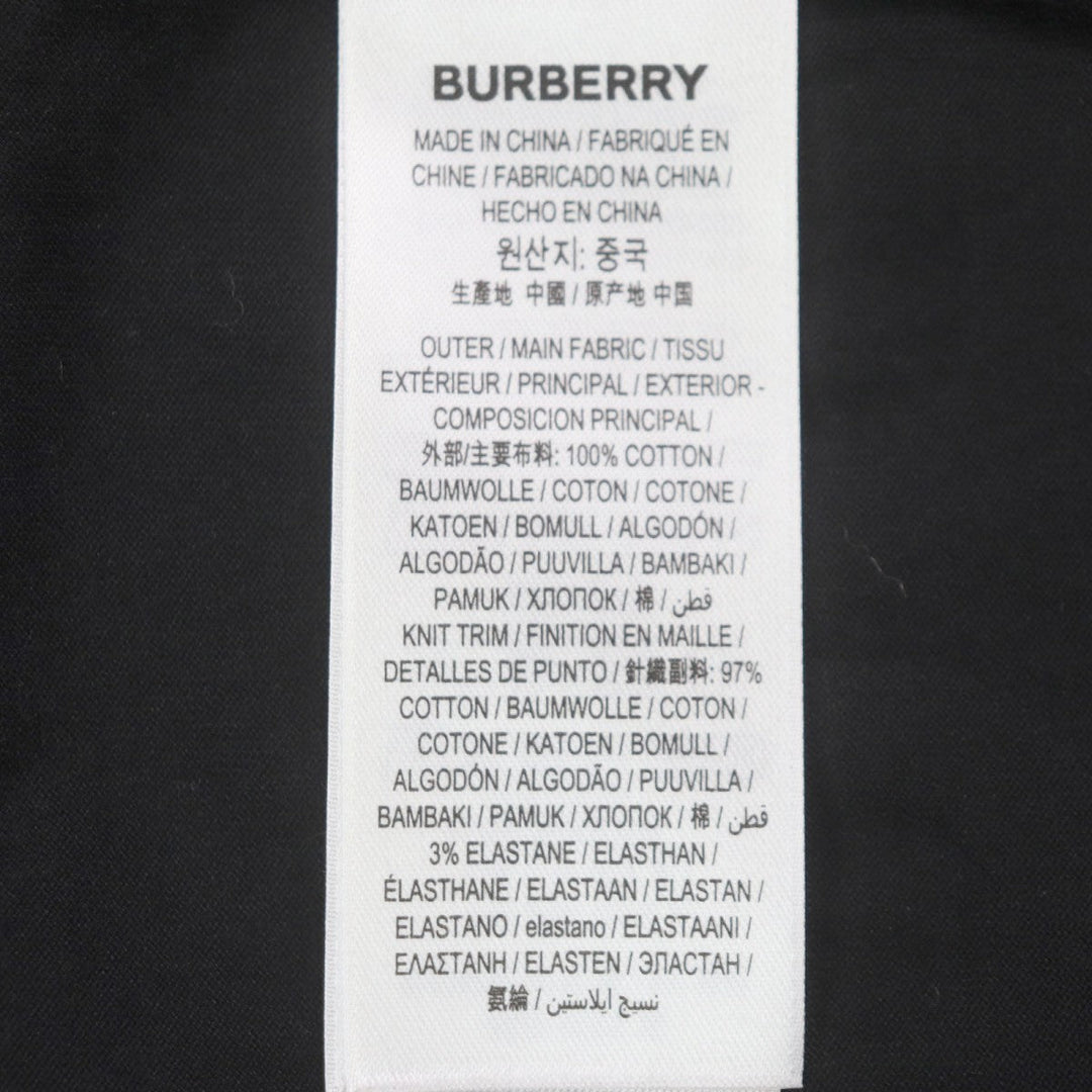 BURBERRY Short sleeve T-shirt 8032299 Main: 100% cotton, some parts: 97% cotton, some parts: 3% elastane black Horse ferry print mens XS Used Authentic