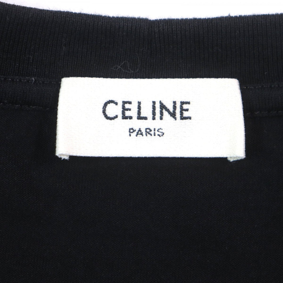 CELINE Short sleeve T-shirt 2X681671Q Main: 100% cotton black mens M Used Authentic