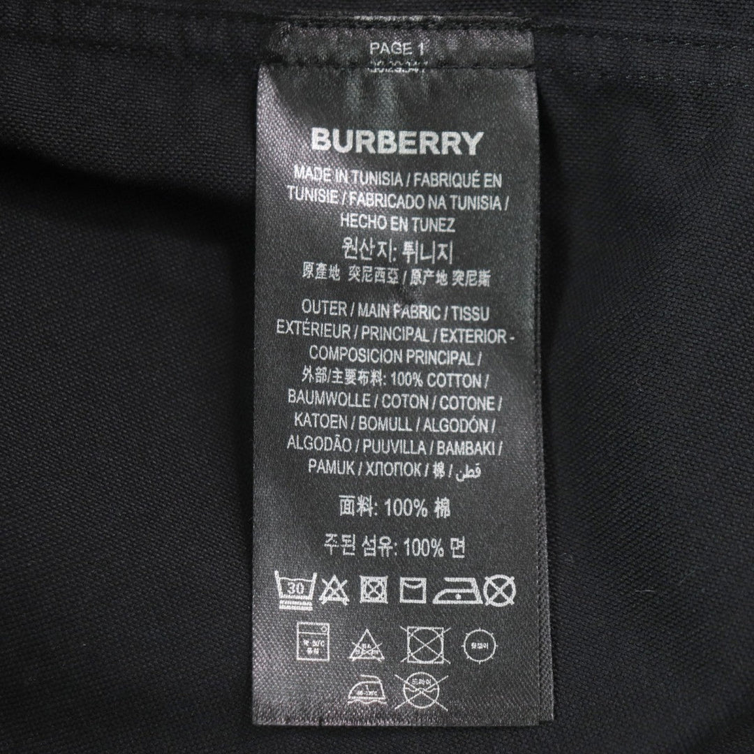 BURBERRY Long sleeve shirt 8029347 Main: 100% cotton black Horse ferry print mens S Used Authentic