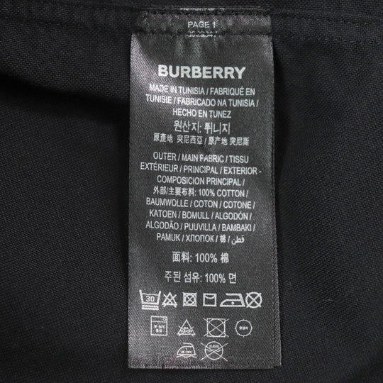 BURBERRY Long sleeve shirt 8029347 Main: 100% cotton black Horse ferry print mens S Used Authentic