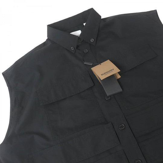 BURBERRY Short sleeve polo shirt 8051897 Main: 100% cotton black mens XXL Used Authentic