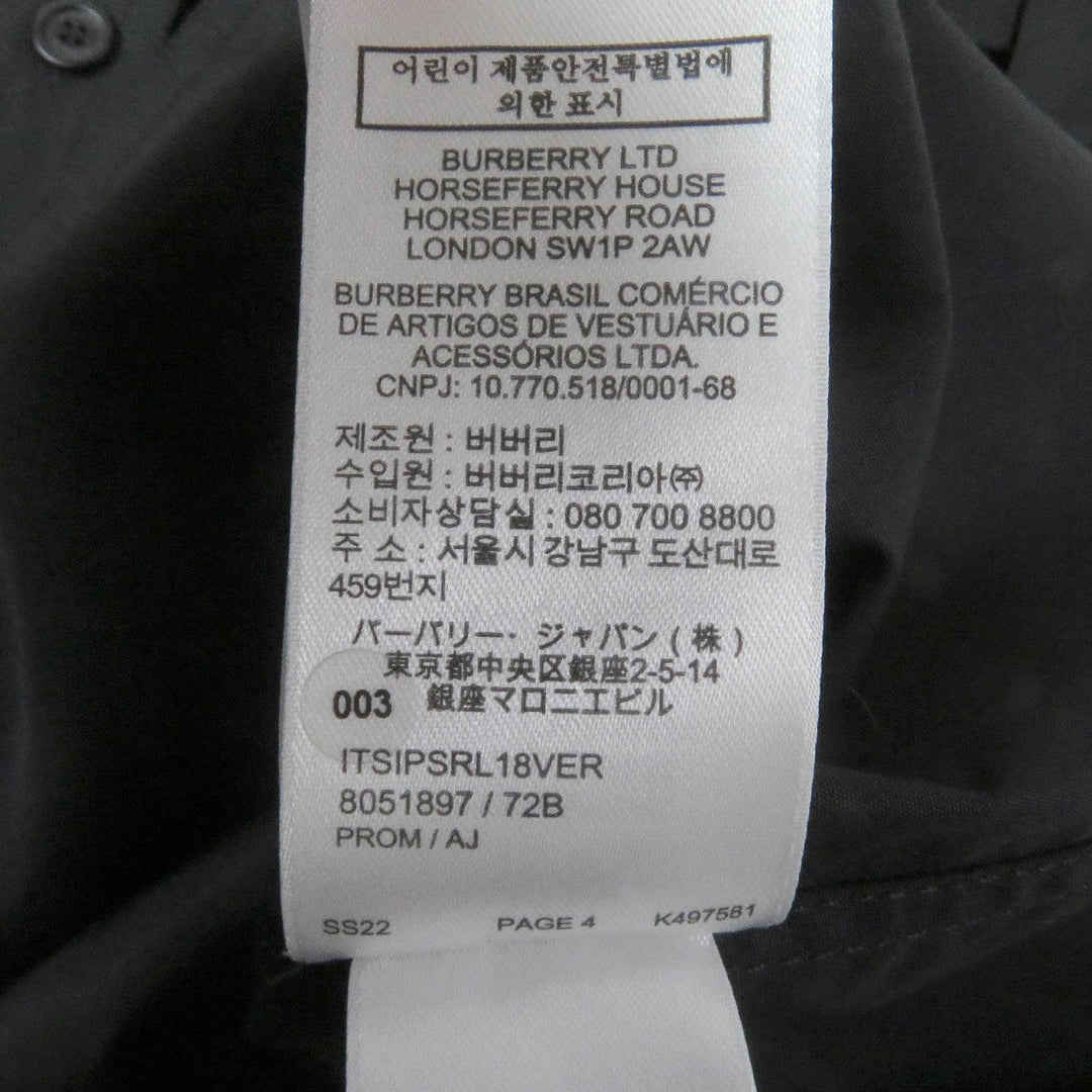 BURBERRY Short sleeve polo shirt 8051897 Main: 100% cotton black mens XXL Used Authentic