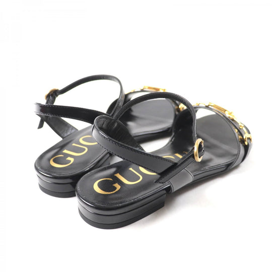 GUCCI Sandals Main: Leather black Women 36 Used Authentic