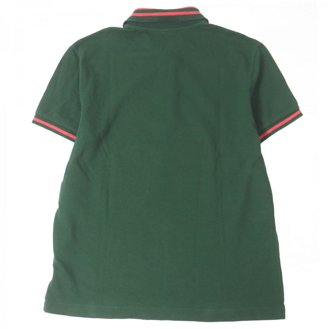GUCCI Short sleeve polo shirt 431039 Main: 93% cotton, Main: 7% polyurethane, Part: 100% cotton, Part: 100% polyester green mens S Used Authentic