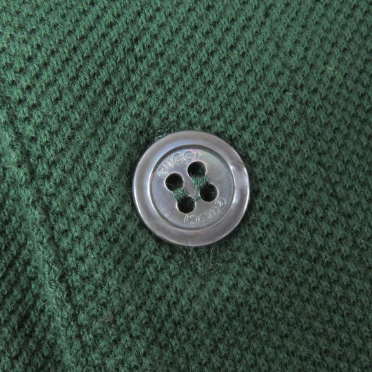 GUCCI Short sleeve polo shirt 431039 Main: 93% cotton, Main: 7% polyurethane, Part: 100% cotton, Part: 100% polyester green mens S Used Authentic