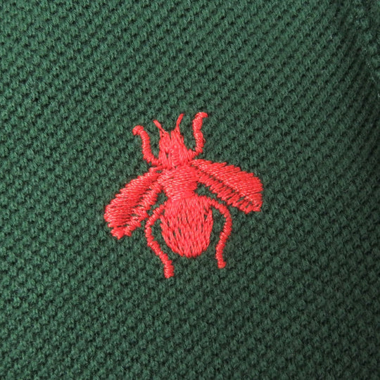 GUCCI Short sleeve polo shirt 431039 Main: 93% cotton, Main: 7% polyurethane, Part: 100% cotton, Part: 100% polyester green mens S Used Authentic