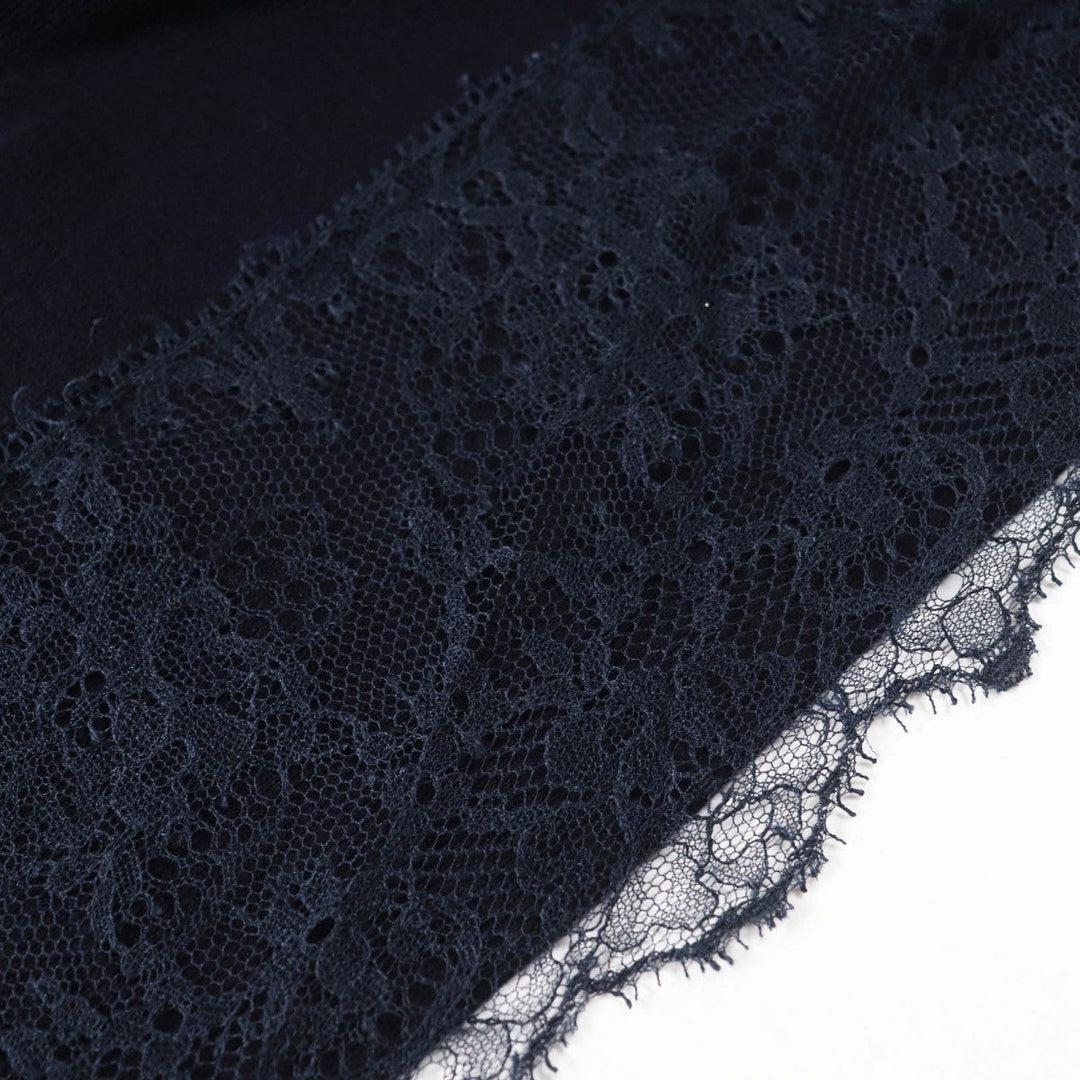 VALENTINO knit Main: 100% wool, Part: 100% silk Dark navy Women L Used Authentic