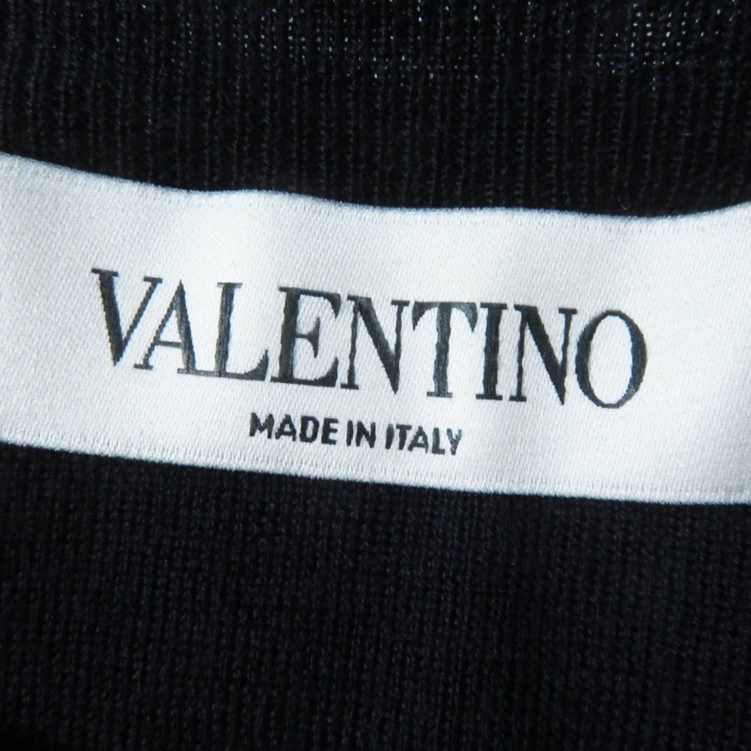 VALENTINO knit Main: 100% wool, Part: 100% silk Dark navy Women L Used Authentic