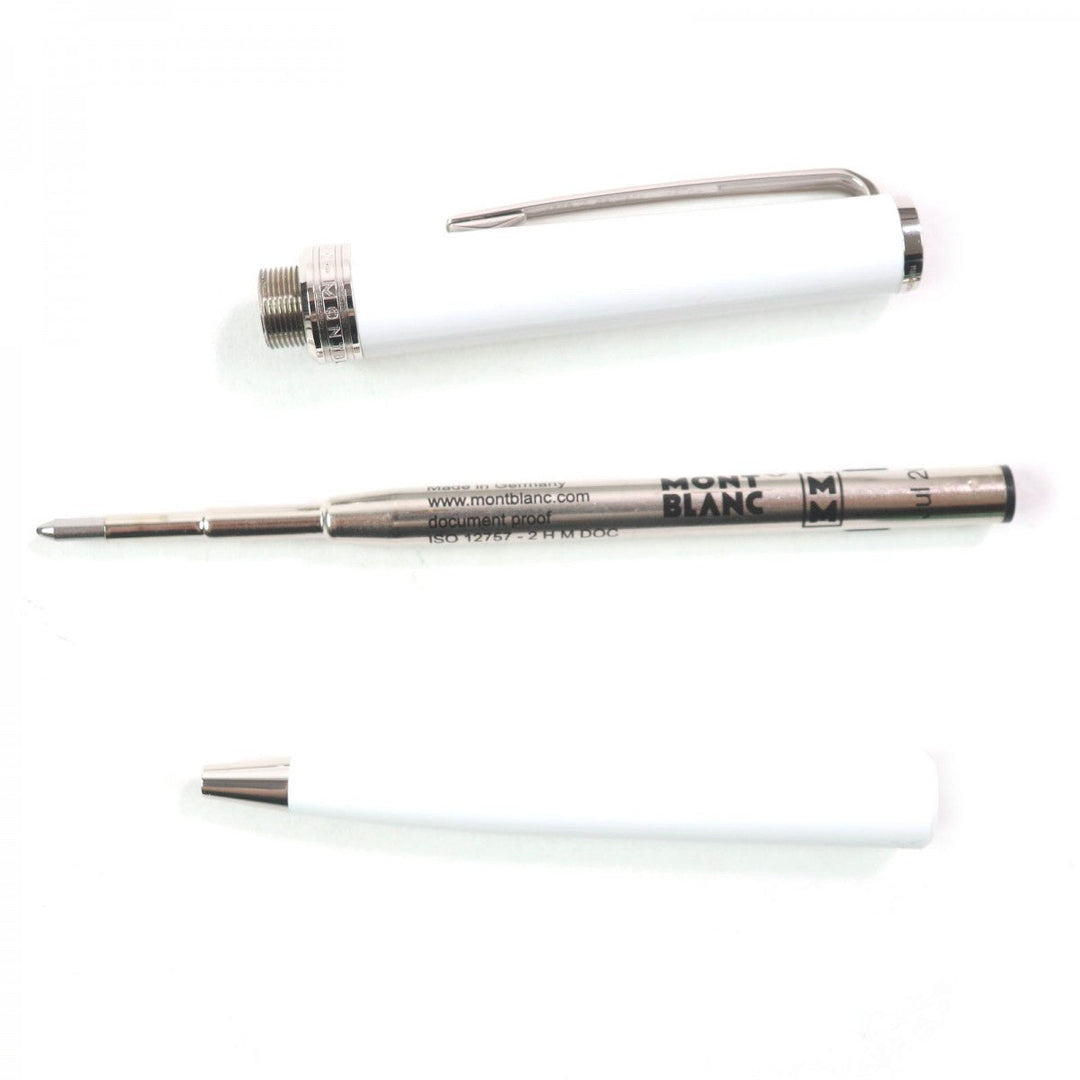 MONTBLANC Ballpoint pen White precious resin, Platinum white Pix Collection mens Used Authentic