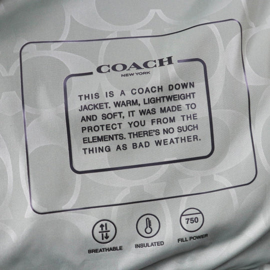 COACH Down jacket CL445 Main: 100% polyester, Lining: 100% polyester, Filling: 90% down, Filling: 10% feather, Filling: 100% polyester khaki Women XS Used Authentic