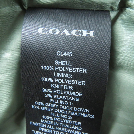 COACH Down jacket CL445 Main: 100% polyester, Lining: 100% polyester, Filling: 90% down, Filling: 10% feather, Filling: 100% polyester khaki Women XS Used Authentic
