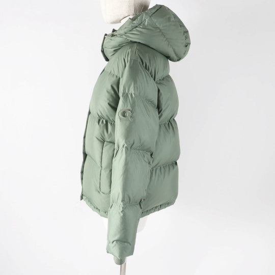COACH Down jacket CL445 Main: 100% polyester, Lining: 100% polyester, Filling: 90% down, Filling: 10% feather, Filling: 100% polyester khaki Women XS Used Authentic