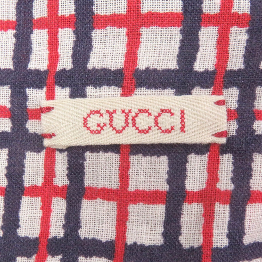 GUCCI Short sleeve shirt 742706 Main: 100% linen, some parts: 100% polyester Red navy mens 48 Used Authentic