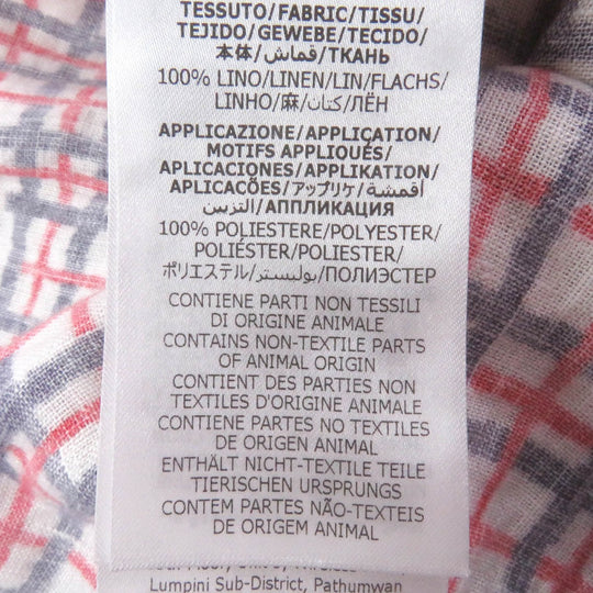 GUCCI Short sleeve shirt 742706 Main: 100% linen, some parts: 100% polyester Red navy mens 48 Used Authentic