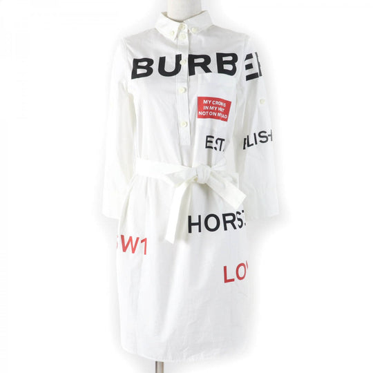 BURBERRY one piece 8013907 Main: 100% cotton white Women 32 Used Authentic