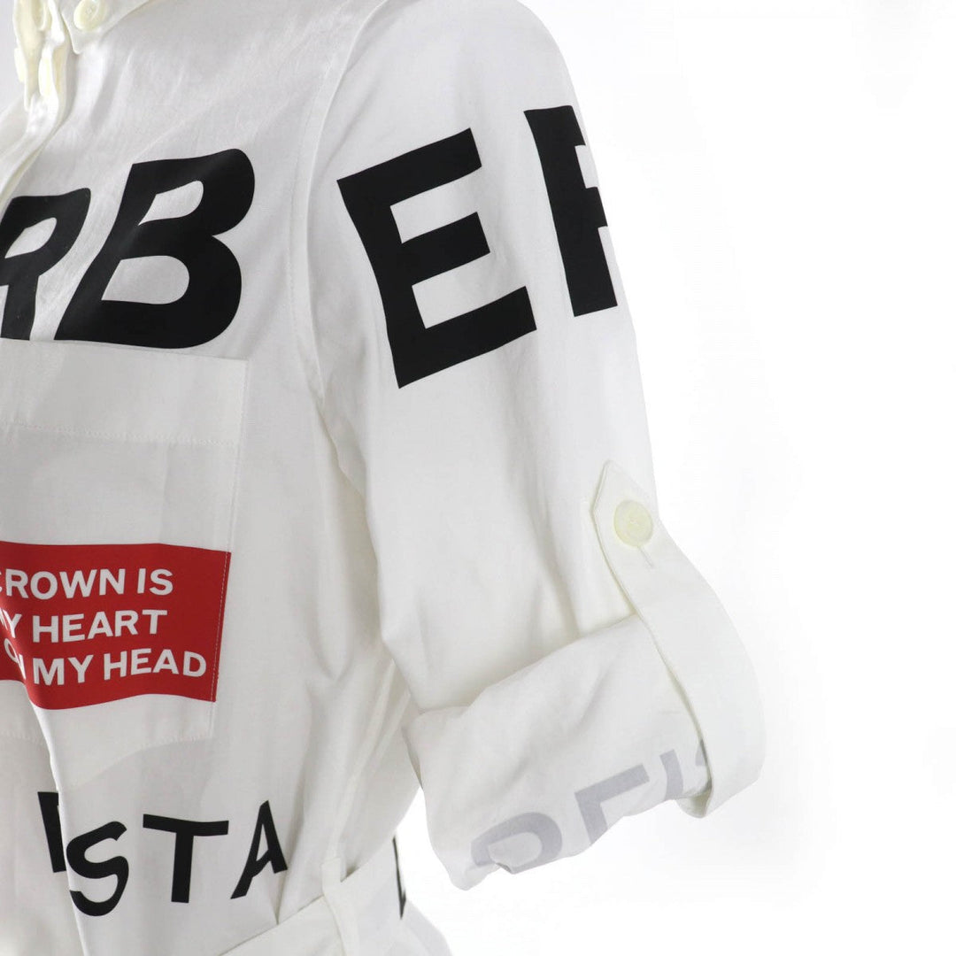 BURBERRY one piece 8013907 Main: 100% cotton white Women 32 Used Authentic