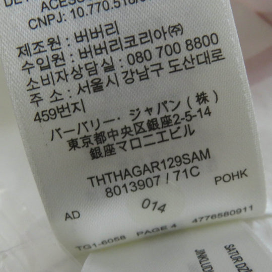 BURBERRY one piece 8013907 Main: 100% cotton white Women 32 Used Authentic