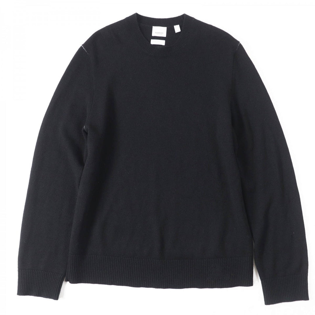 BURBERRY knit 8072111 Main: 100% cashmere, Part: 100% cotton black mens M Used Authentic