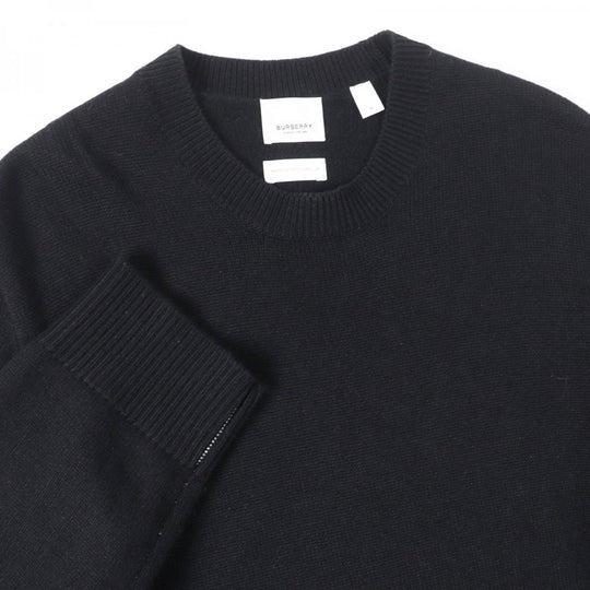 BURBERRY knit 8072111 Main: 100% cashmere, Part: 100% cotton black mens M Used Authentic