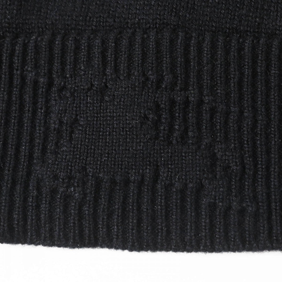 BURBERRY knit 8072111 Main: 100% cashmere, Part: 100% cotton black mens M Used Authentic