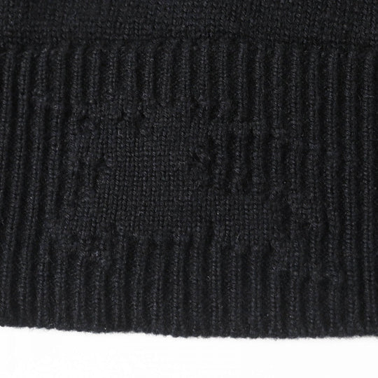 BURBERRY knit 8072111 Main: 100% cashmere, Part: 100% cotton black mens M Used Authentic