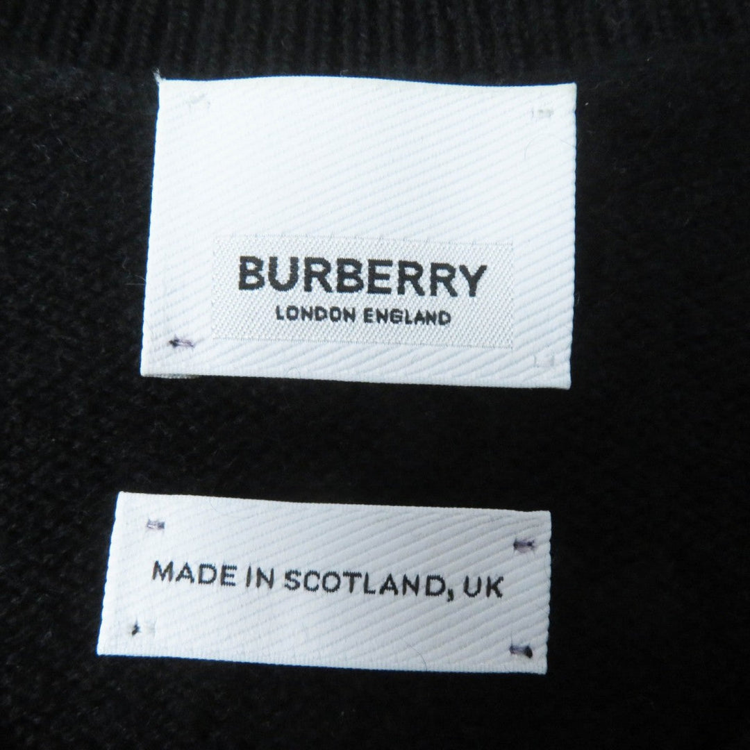 BURBERRY knit 8072111 Main: 100% cashmere, Part: 100% cotton black mens M Used Authentic