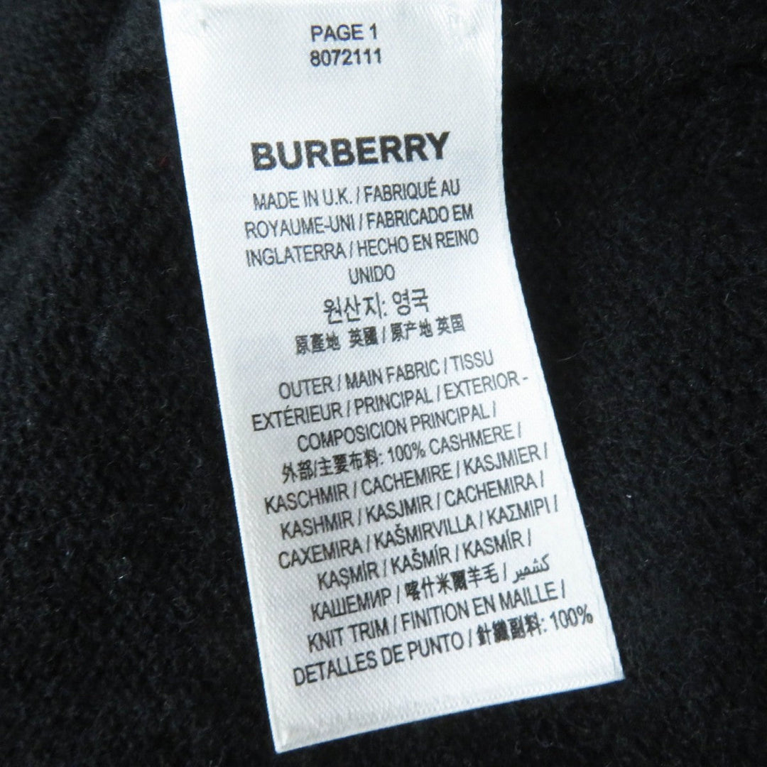 BURBERRY knit 8072111 Main: 100% cashmere, Part: 100% cotton black mens M Used Authentic